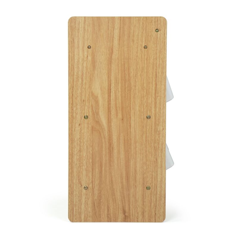 Kids' End Table Nightstand with 4 Storage Bins Natural/White - Humble Crew