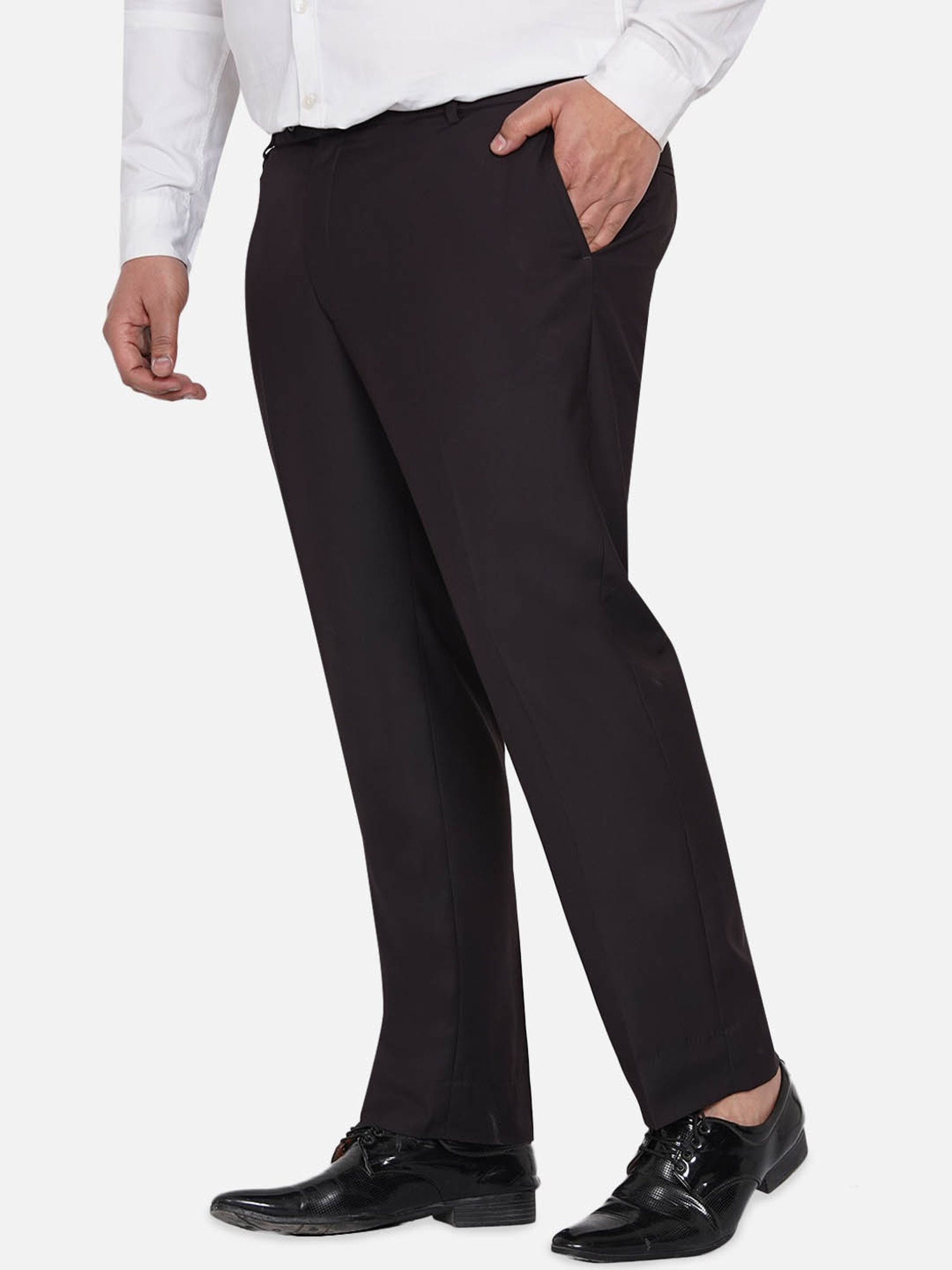 John Pride Brown Plus Size Trousers