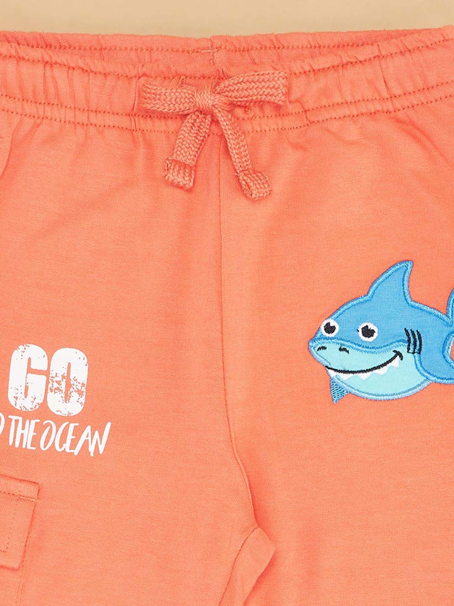 Pantaloons Baby Kids Living Coral Cotton Regular Fit Trouser