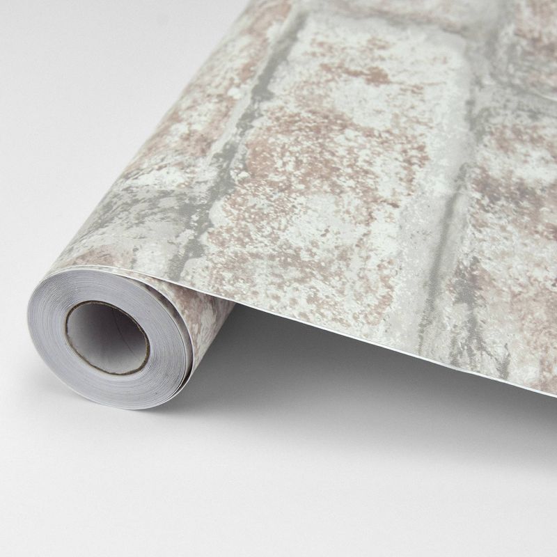 Brewster Washed Denver Brick Peel & Stick Wallpaper White