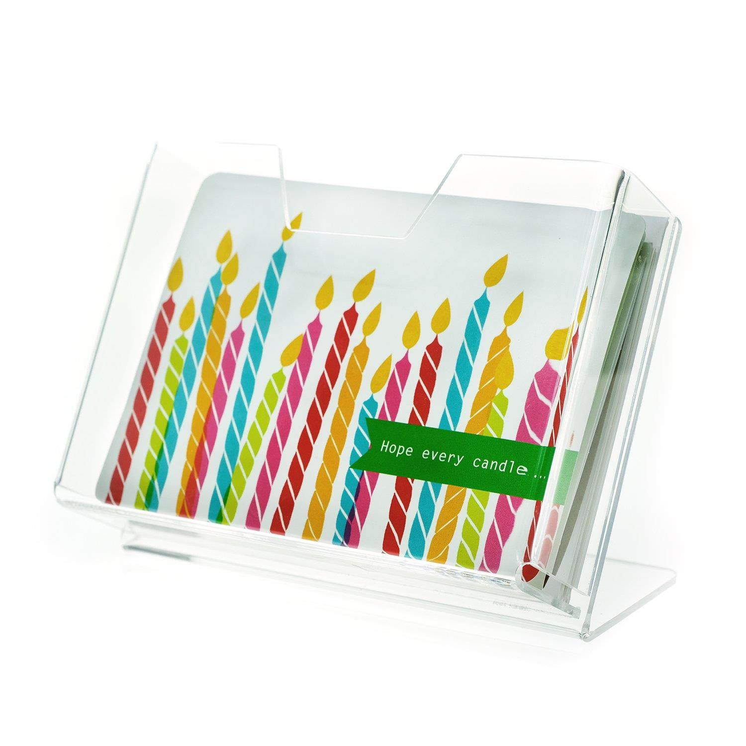 SOURCEONE.ORG Source One Deluxe Clear Acrylic Countertop Greeting Card Display 1 & 3 Pockets Available (1, 7 1/4 Inch)
