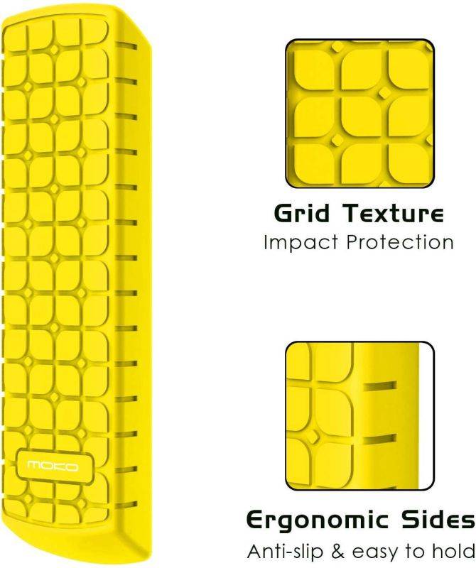 MoKo Silicone Remote Case Fits with Fire TV Stick Lite 2020, Fire TV Stick 4K, Fire TV Cube, Fire TV (3rd Gen) with 5.6" Alexa Voice Remote (2nd Gen), Shockproof Protective Cover - Yellow