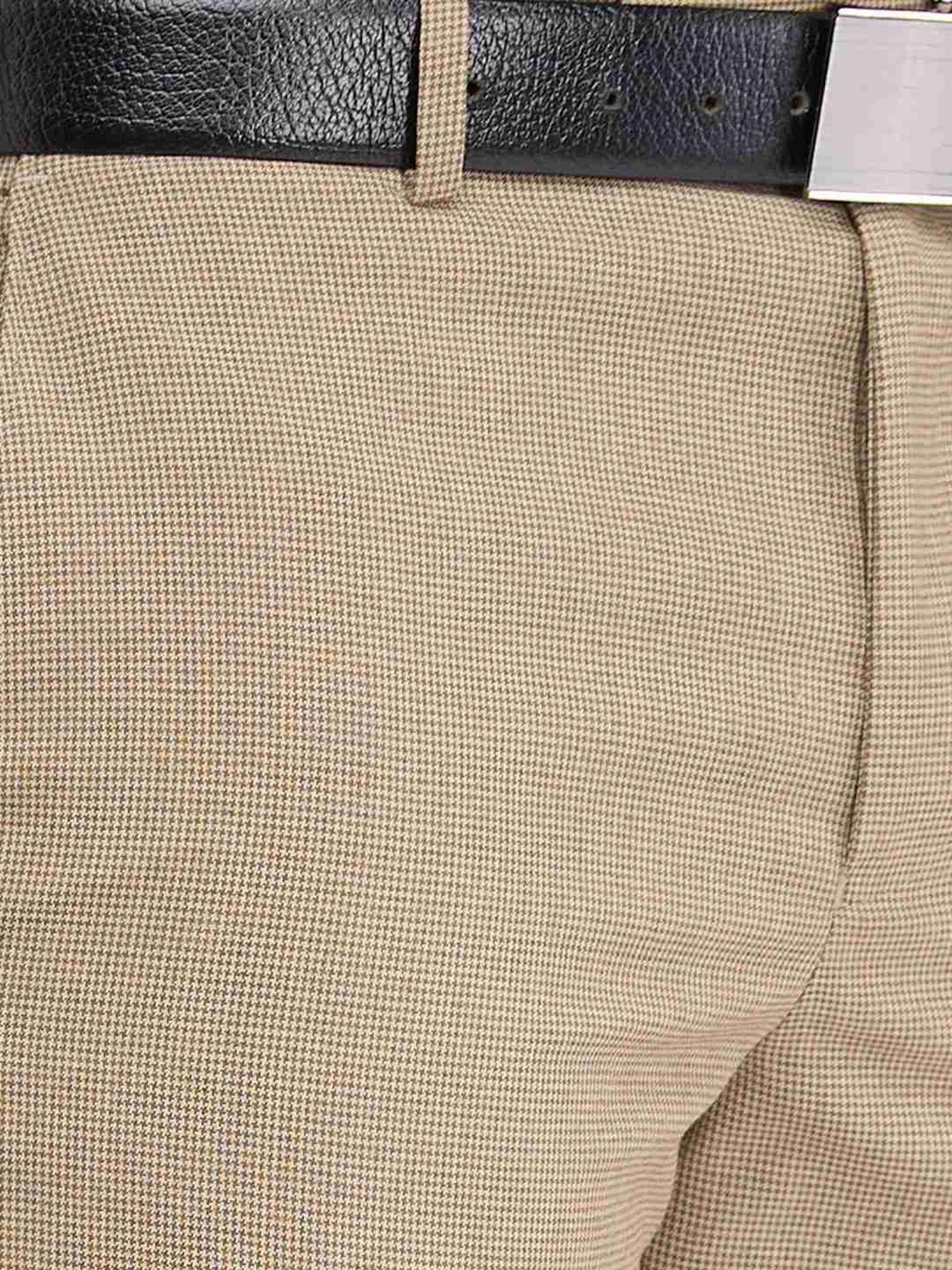 Park Avenue Brown Regular Fit Self Pattern Trousers