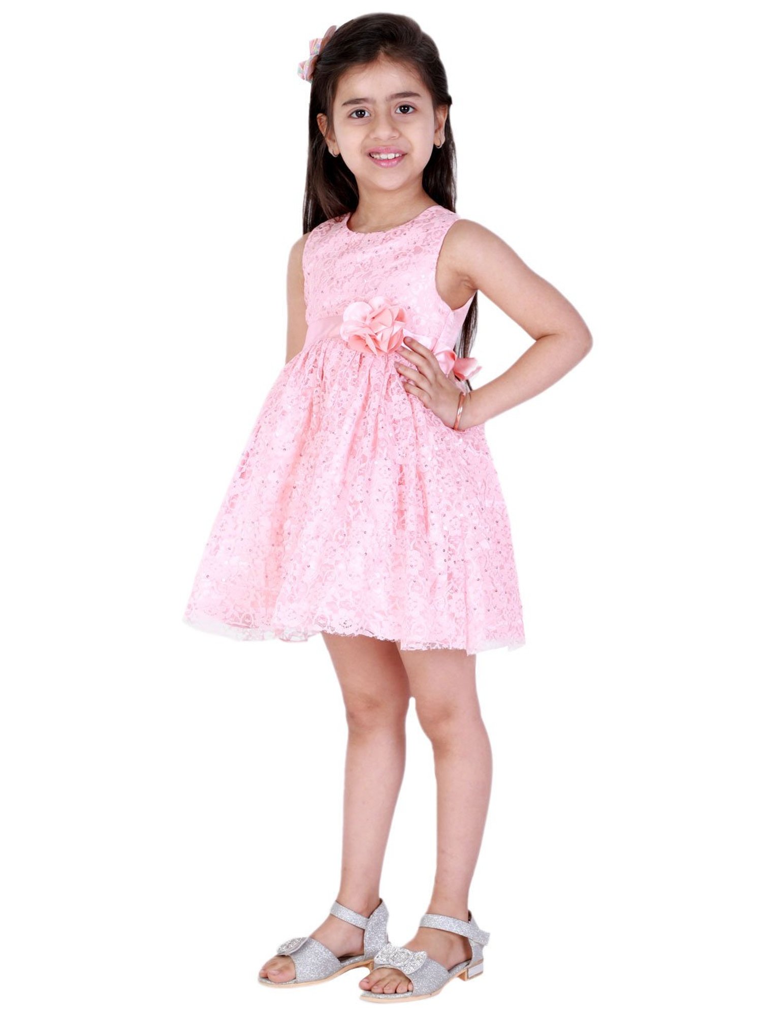 KidsDew Kids Pink Embellished Dress