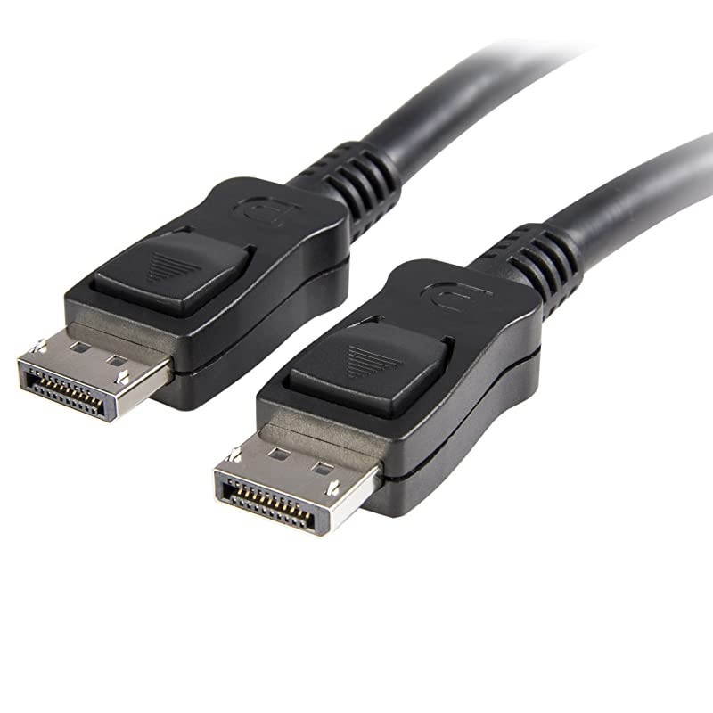 com 15 ft DisplayPort 12 Cable with Latches 4K x 2K 4096 x 2160 60Hz DPCP HDCP Male to Male DP Video Monitor Cable DISPLPORT15L Black