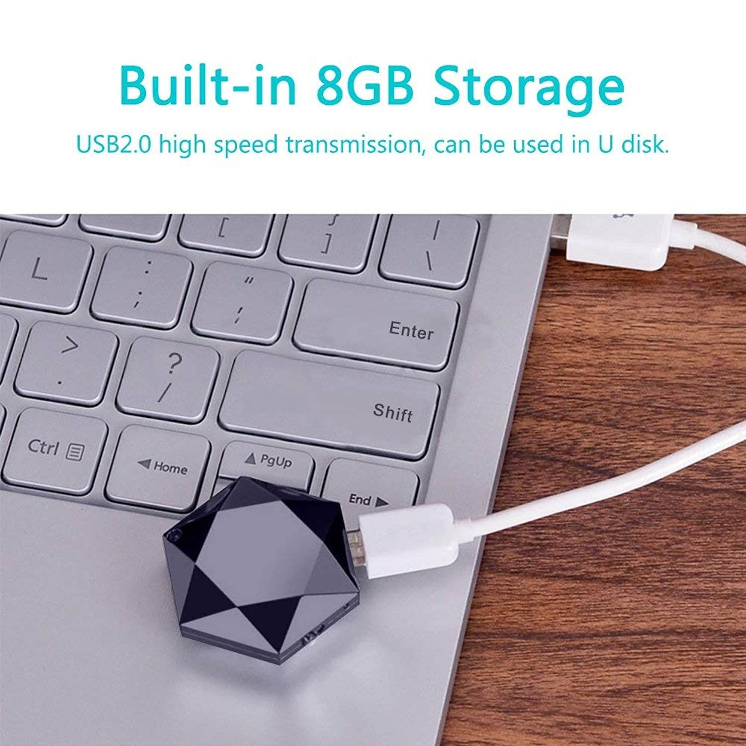 Digital Voice Activated Recorder with Playback - 8g up to 96 Hours Capacity - 28 Hours Battery Life After Full Charge-mp3 Player