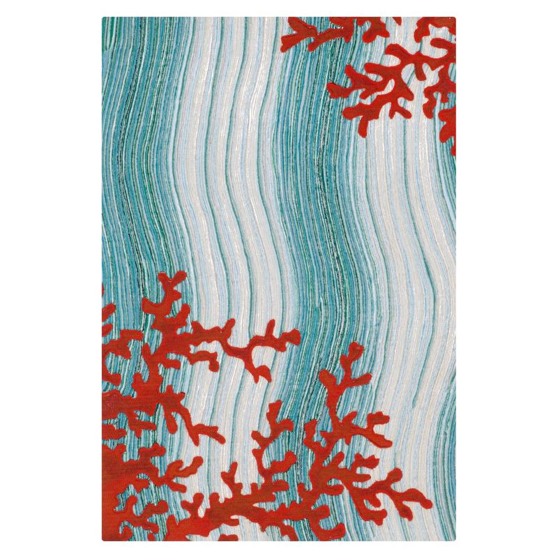 Blue Coastal Pressed/Molded Accent Rug - (2'x3') - Liora Manne