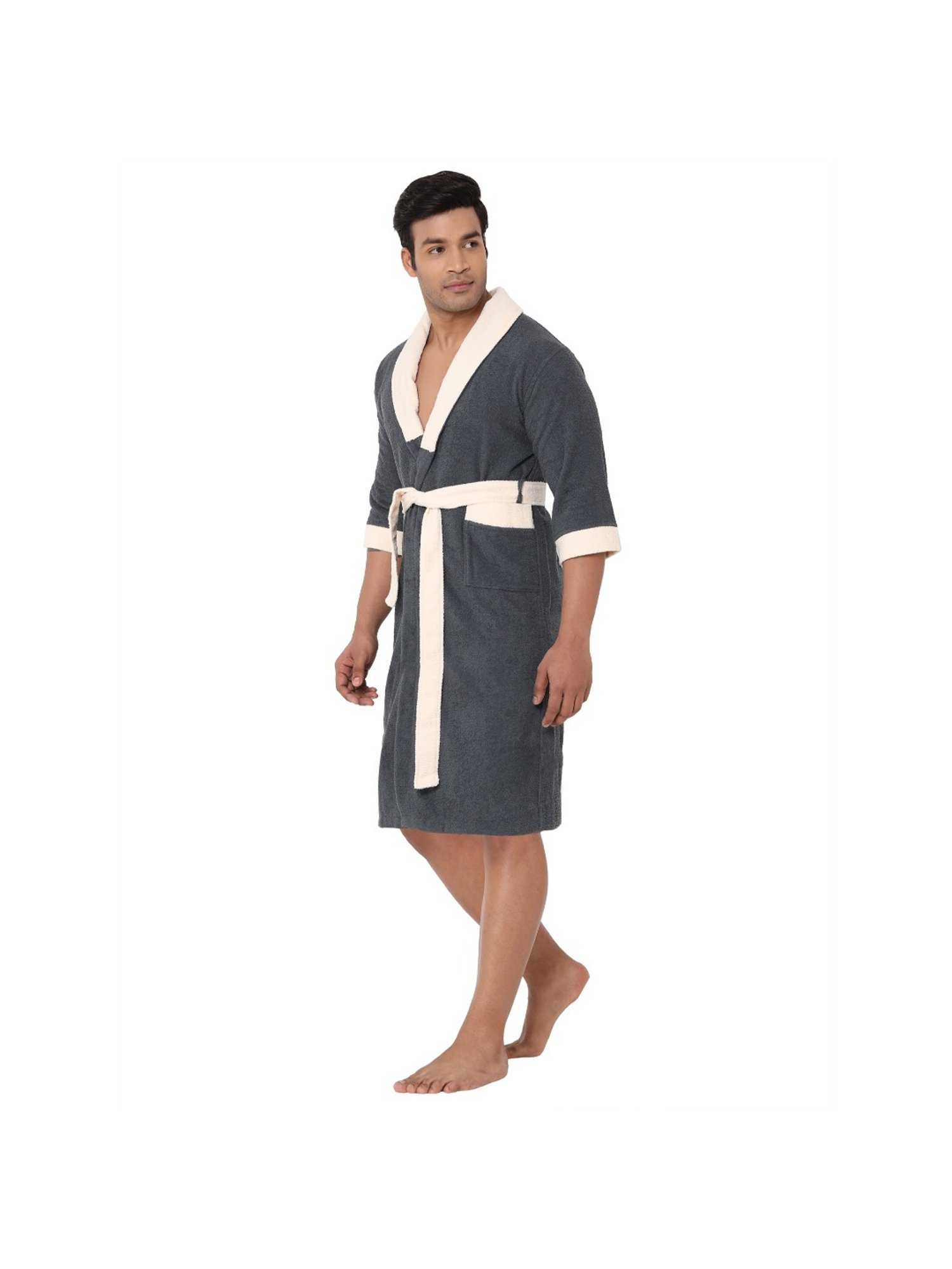 Spaces Unwinders Grey Nylon Bath Robe