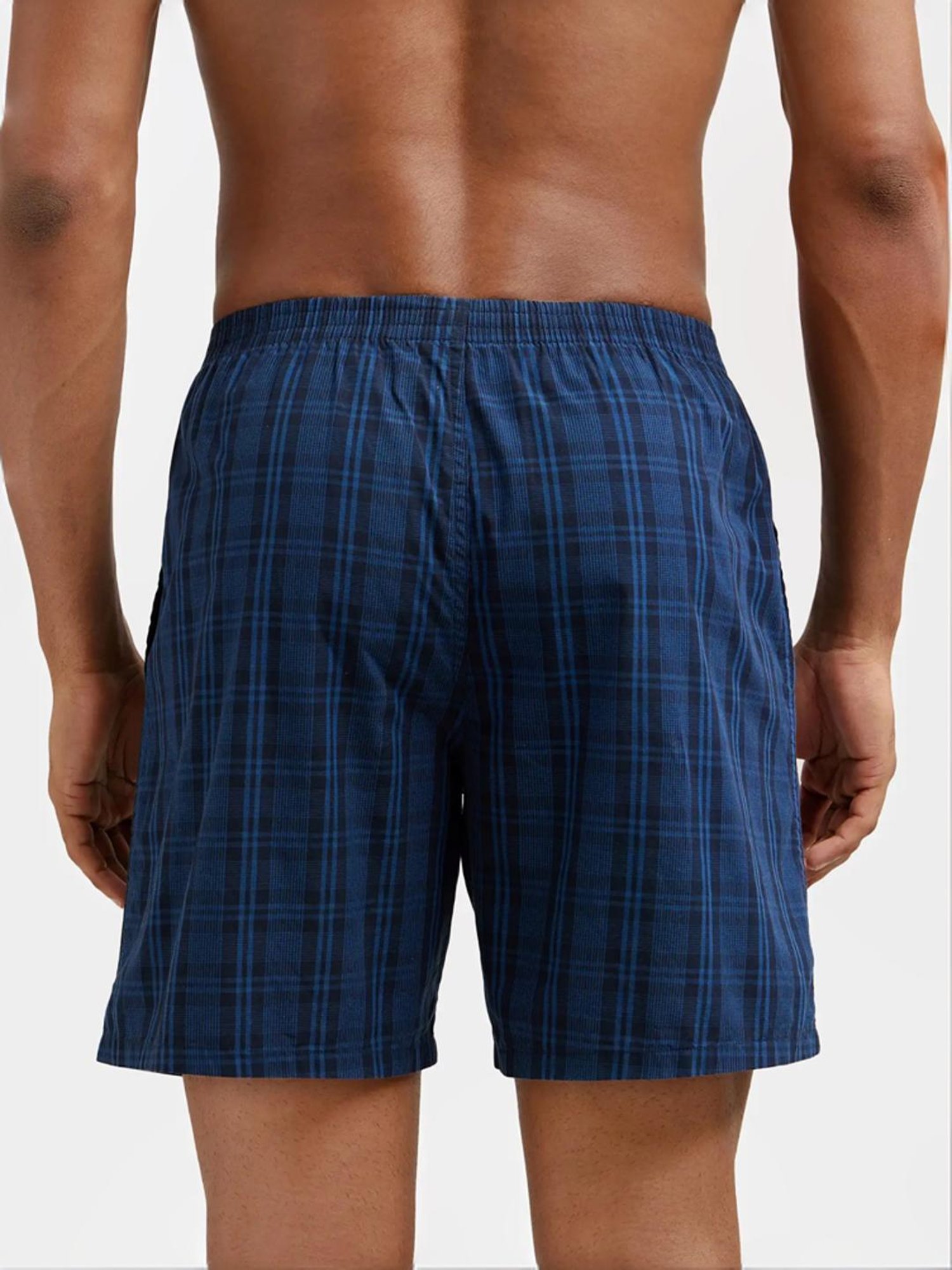 Jockey Black & Navy Regular Fit Check Boxer Shorts - Pack of 2