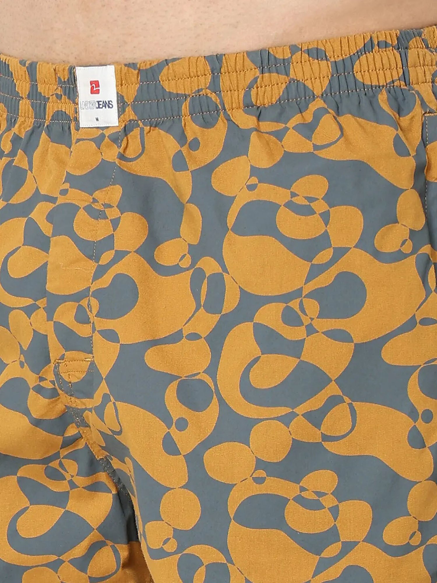 UnderJeans by Spykar Yellow Printed Boxer Shorts