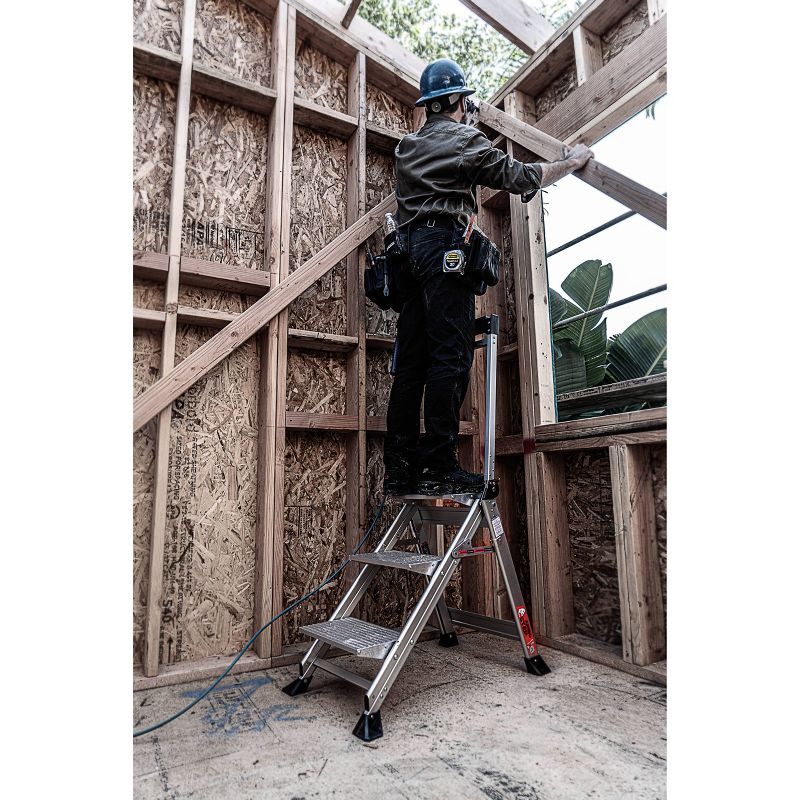 Little Giant Ladder Systems 3-step ANSI Type IAA 375lb Aluminum Stepstool with handrail Gray