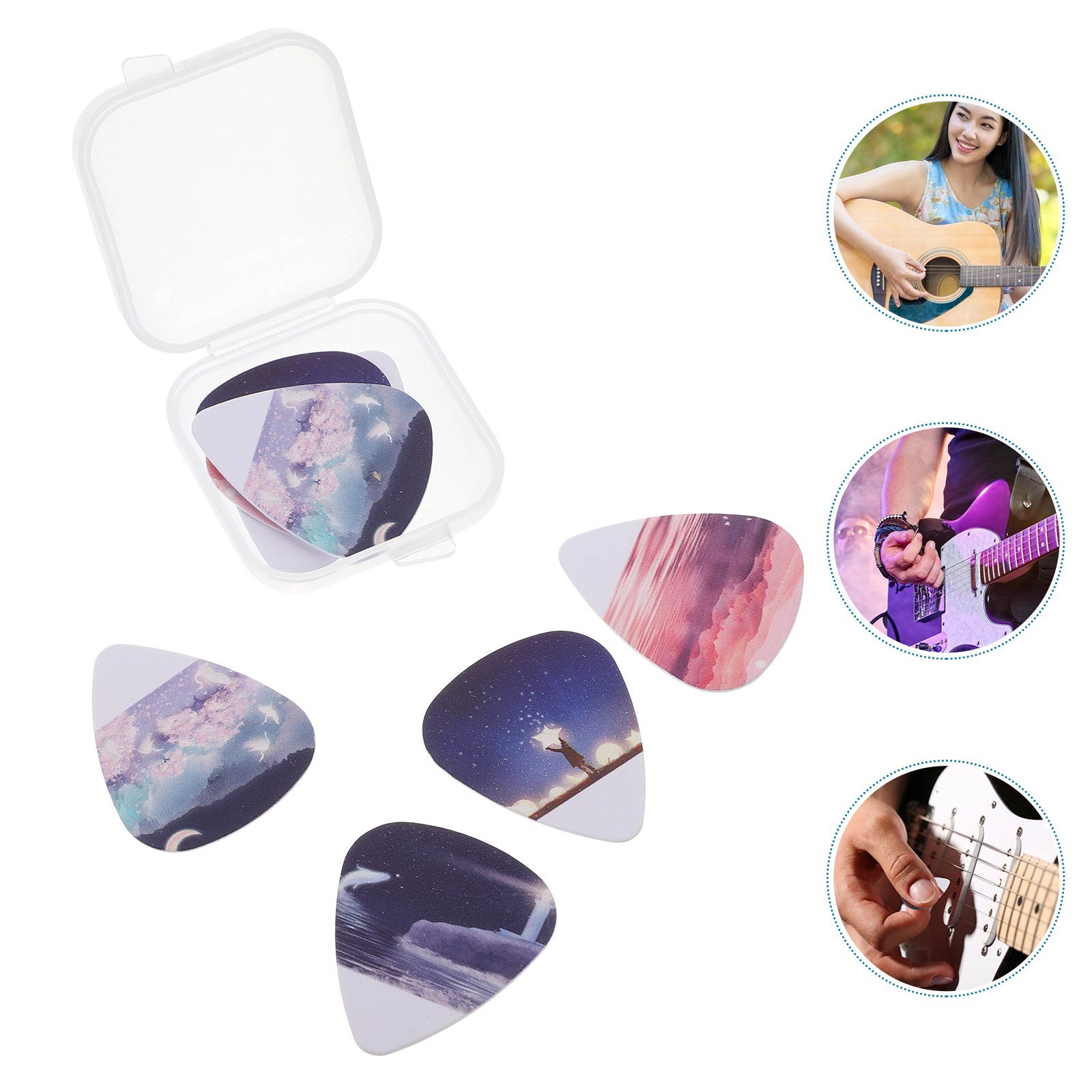 16Pcs Guitar Picks Practical Ukulele Guitar Accessories Triangular Guitar Picks