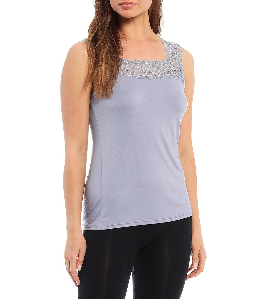 Modern Movement Reversible Lace-Trimmed Microfiber Camisole