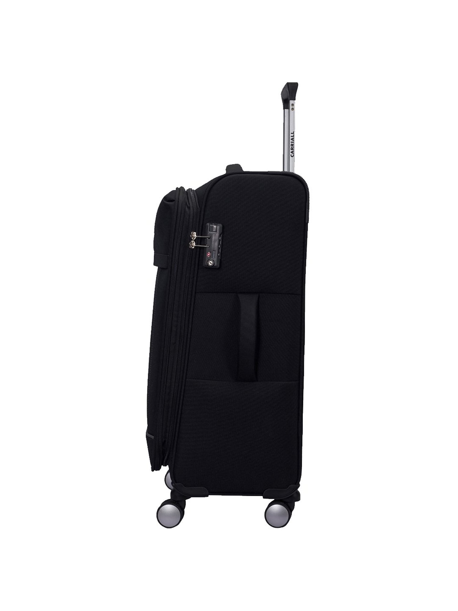 Carriall Eternal Black 4 Wheels Large Soft Cabin Trolley - 46 cm