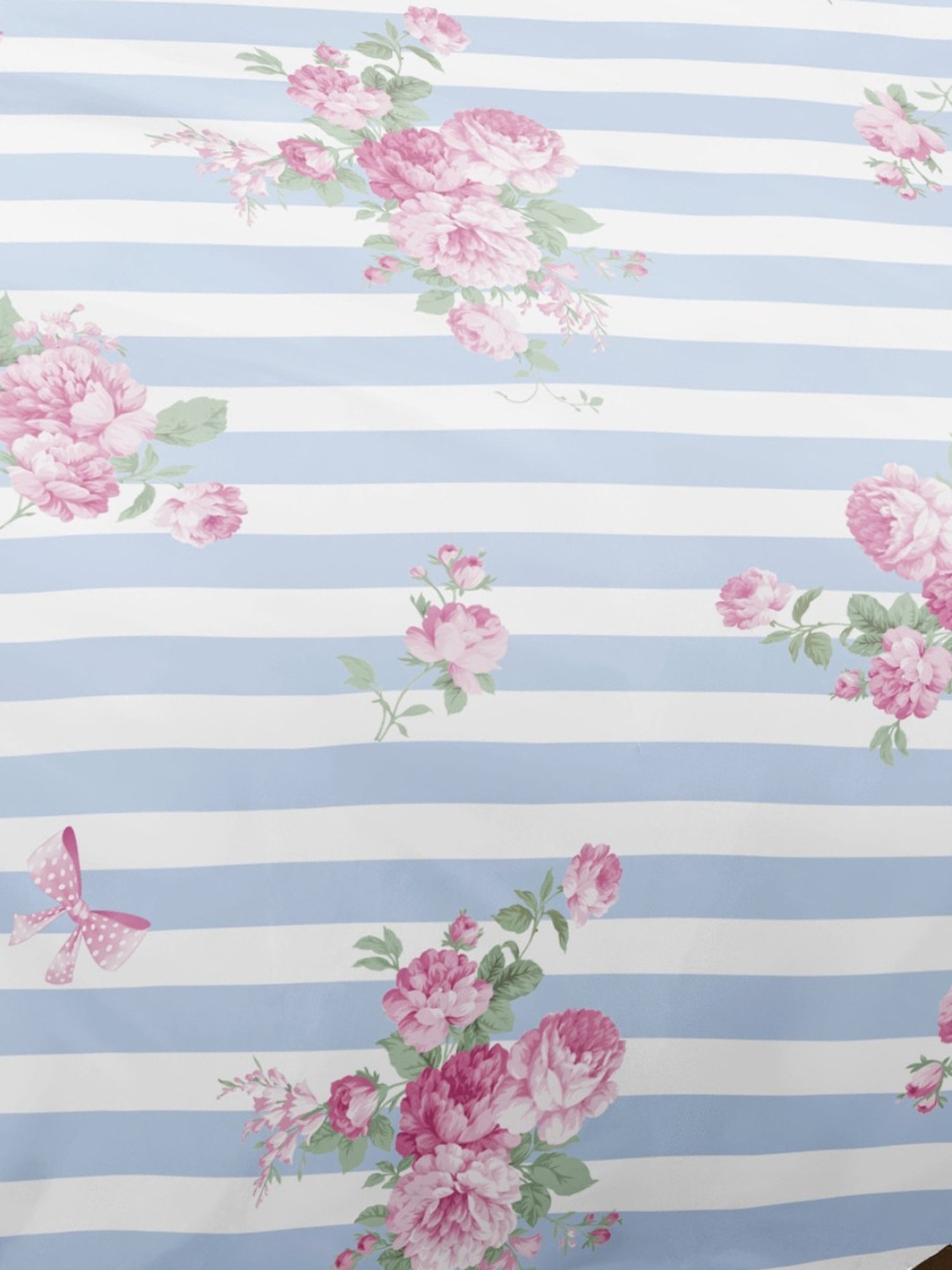 Ariana Bari UltraSoft Floral Sky Blue 140 TC Microfibre Bedsheet with 2 Pillow Covers