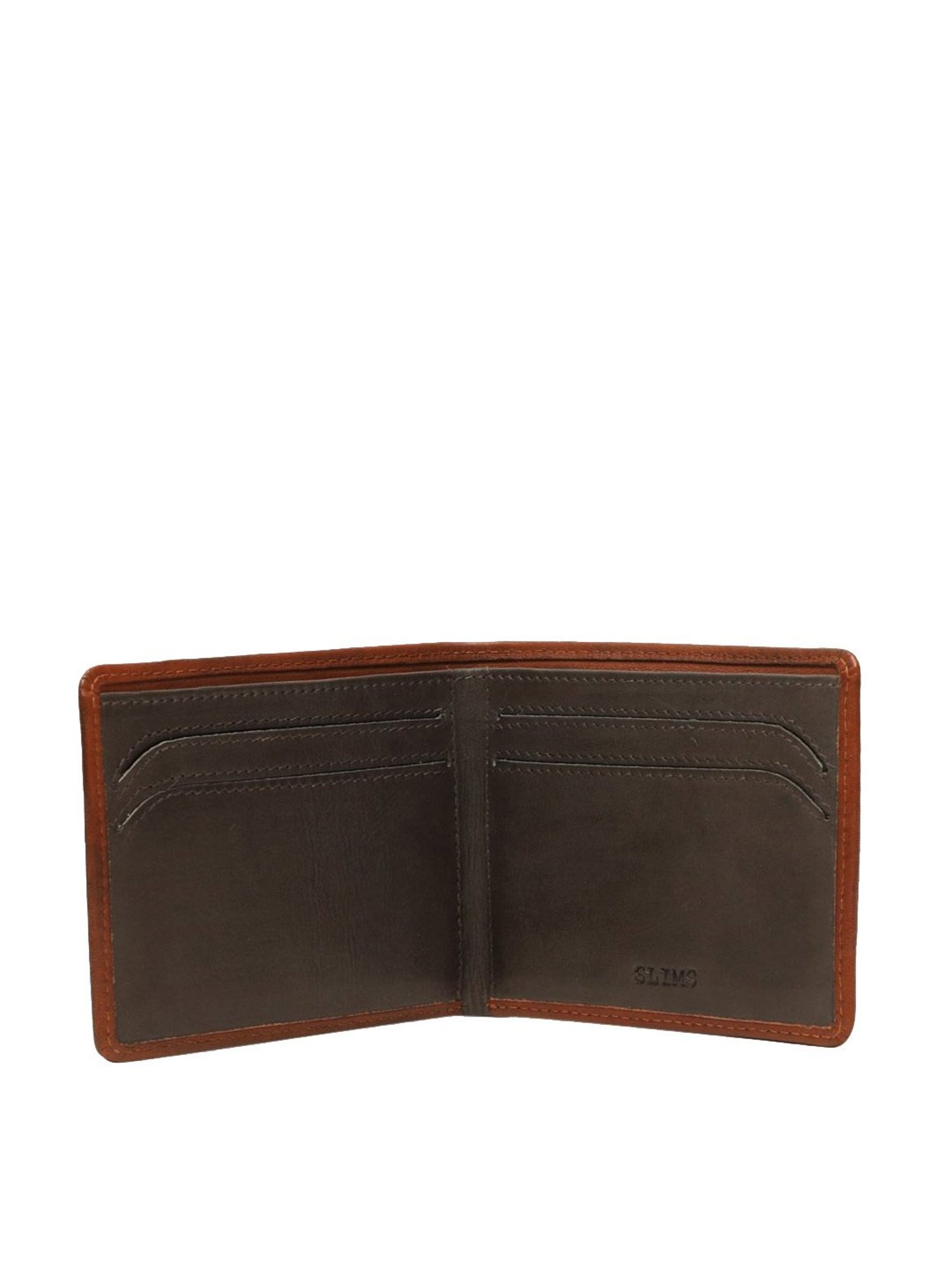 KOMPANERO Jake Cognac Leather Textured Bi-Fold Wallet
