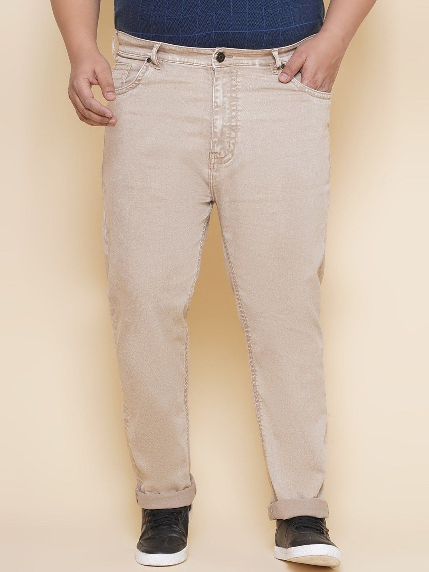John Pride Beige Regular Fit Jeans