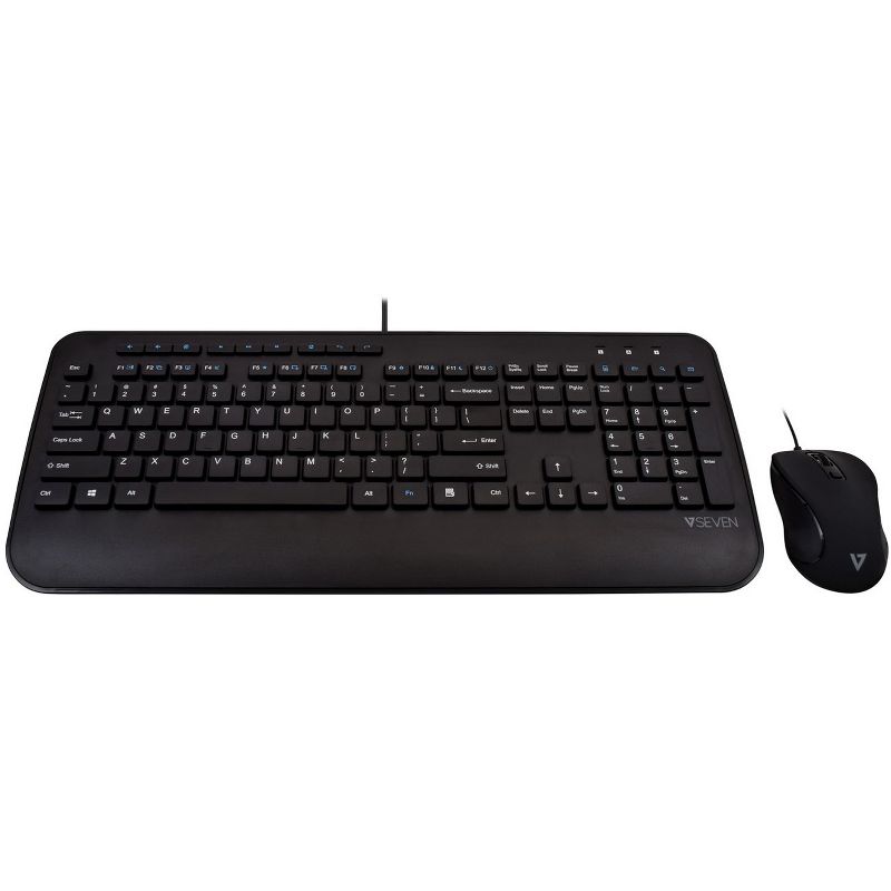 V7 Professional USB Multimedia Keyboard Combo - USB Cable English (US) - USB Cable Optical - 1600 dpi - 6 Button - QWERTY