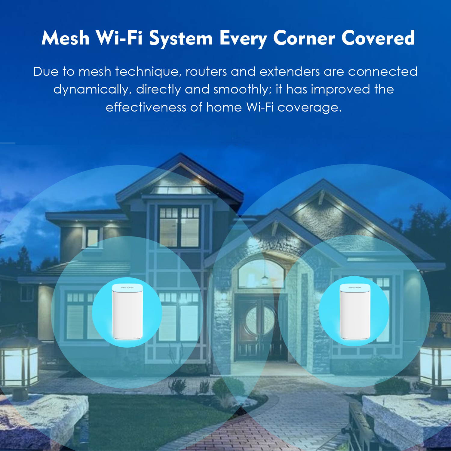 Wavlink AC3000 Tri-Band Whole Home Mesh WiFi System with MU-MIMO, Replace Wi-Fi Router and Range Extenders, Coverage Up to 6,000-7500sq. ft, Parental Controls, 3xGigabit ports, Plug and Play, 2-Pack