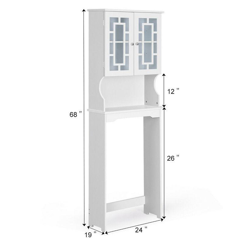 Costway Bathroom Spacesaver Over the Toilet Door Storage Cabinet Tower Organizer White