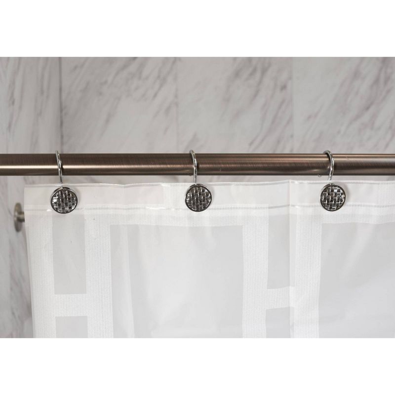 12pc Woven Shower Hooks Light Silver - Elegant Home Fashion