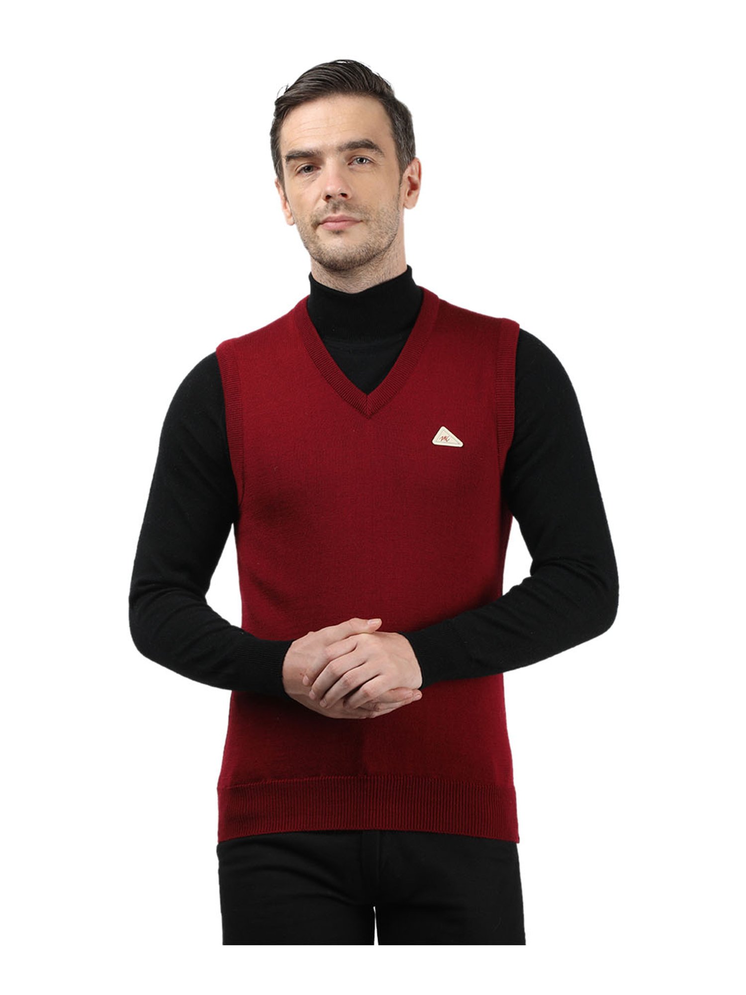 Monte Carlo Maroon Regular Fit Sweater