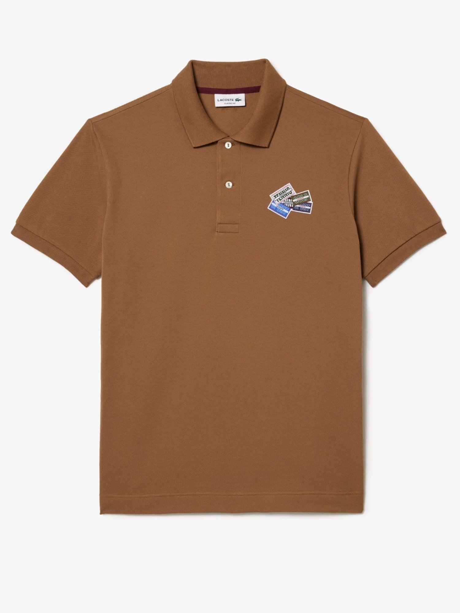 Lacoste Beige Cotton Classic Fit Polo T-Shirt