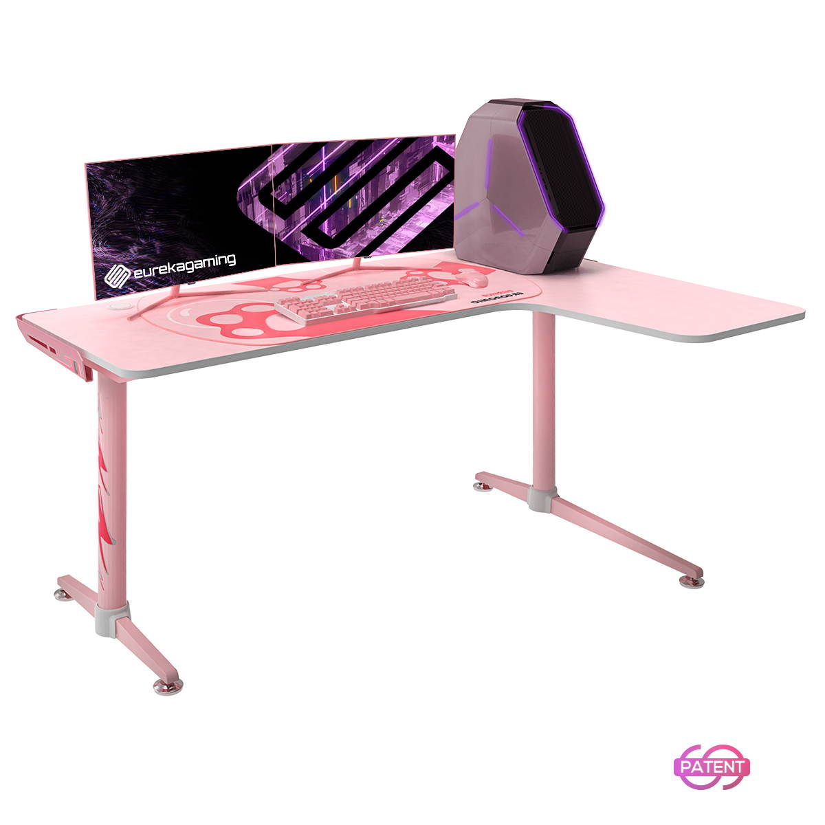 Eureka Ergonomic Gaming 60" X 43" L-Shaped Pinky Computer Desk, Right