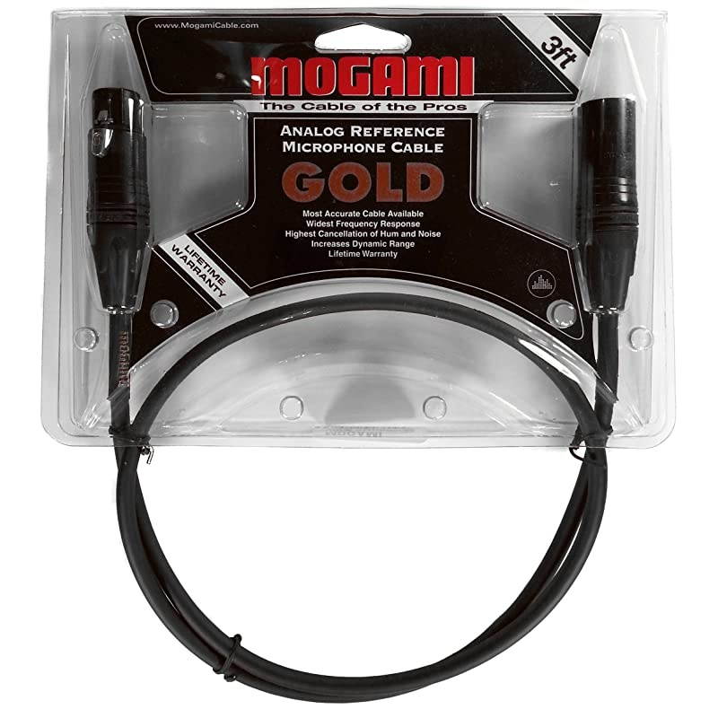 Gold STUDIO03 XLR Microphone Cable XLRFemale to XLRMale 3Pin Gold Contacts Straight Connectors 3 Foot