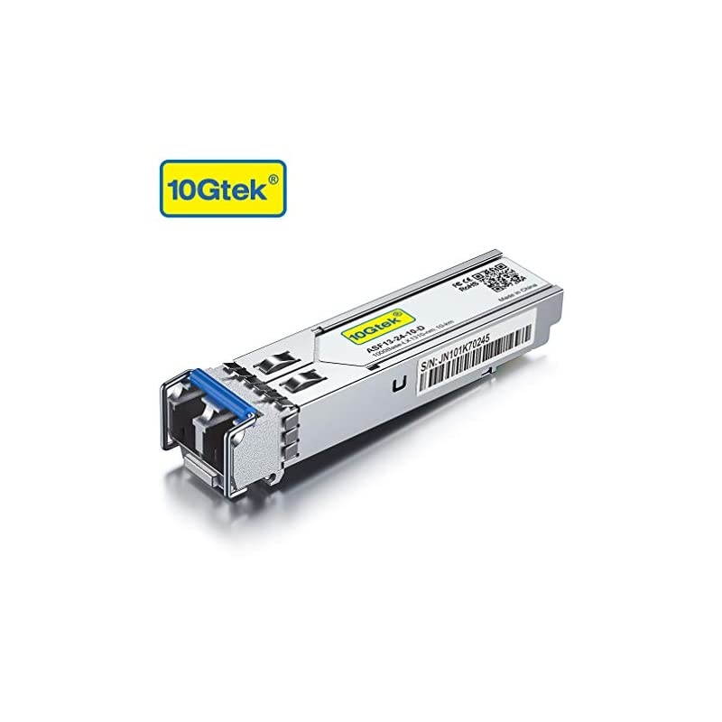 SFP Transceiver 1000Base-LX, 1310nm SMF, up to 10 km, Compatible with Intel, Ubiquiti, Mikrotik, D-Link, Supermicro, Netgear and More