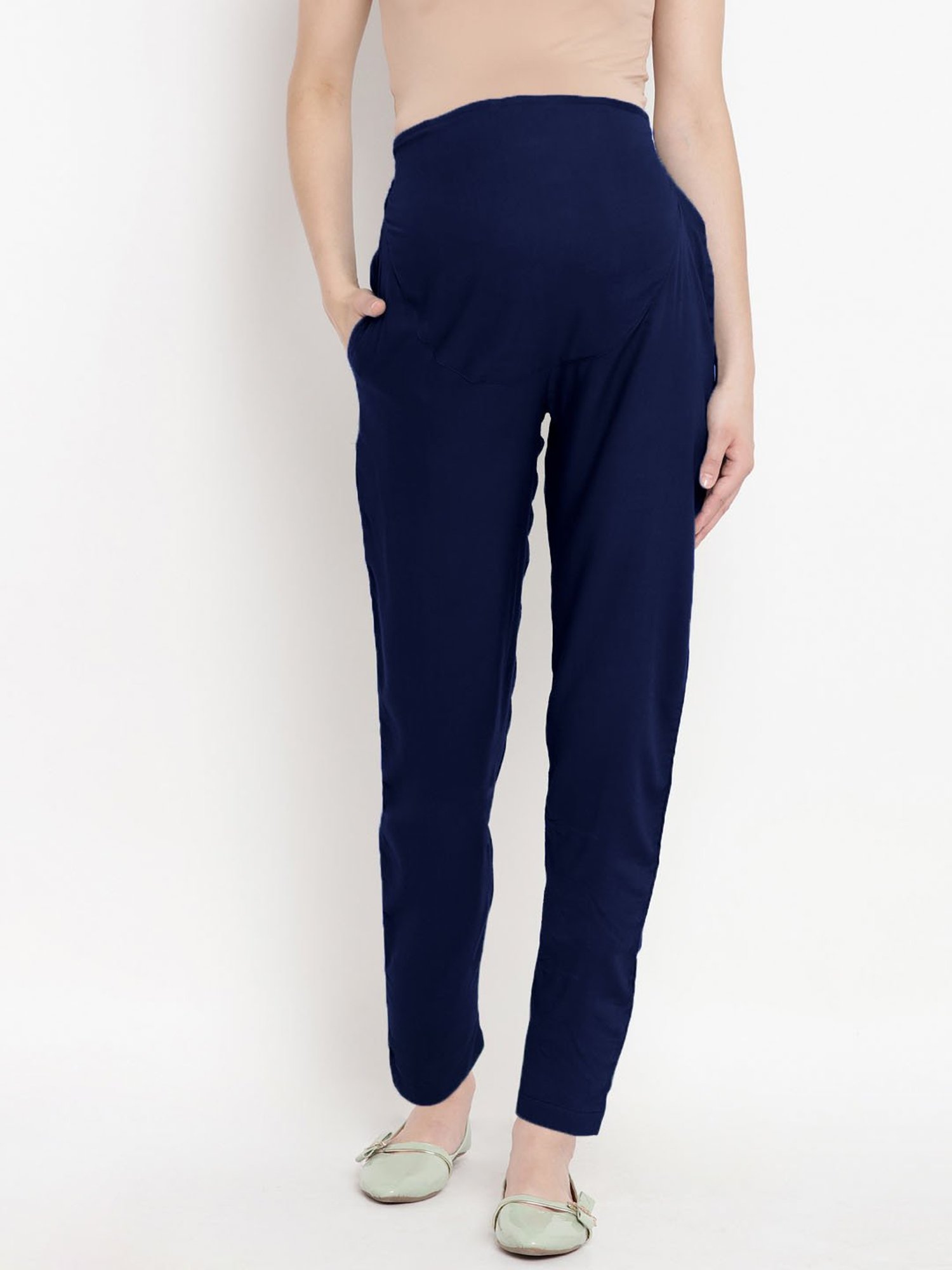 Mine4Nine Navy Maternity Pants