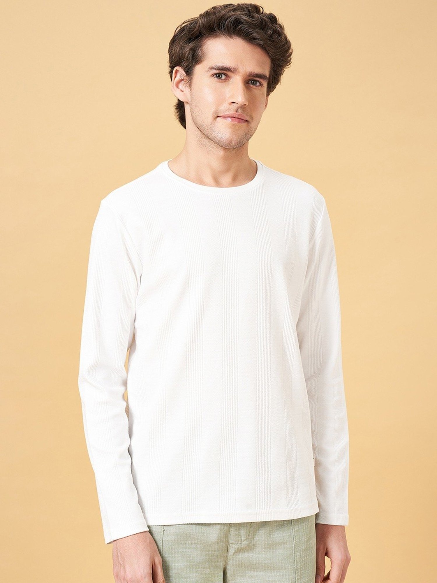 7 Alt by Pantaloons Whitecap Gray Slim Fit T-Shirt