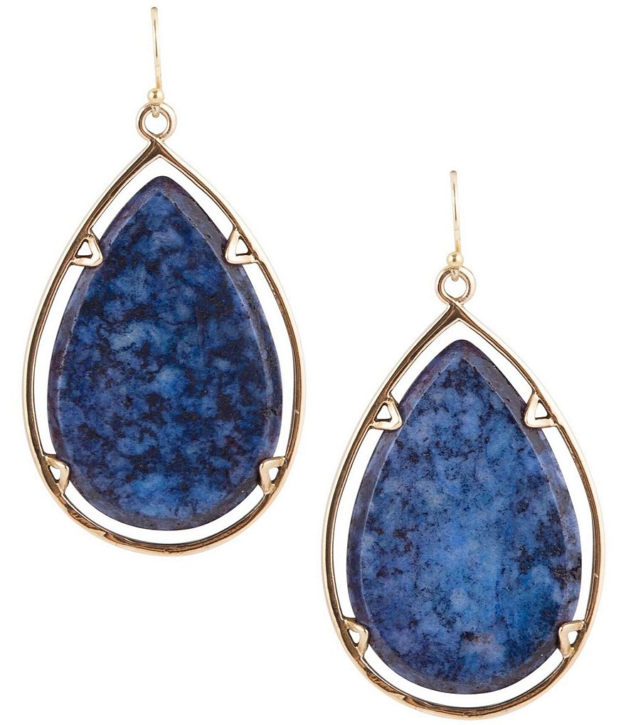 Barse Lapis Teardrop Statement Earrings