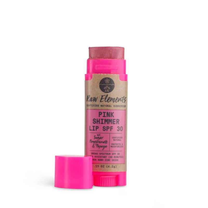 Raw Elements Pink Lip Shimmer - SPF 30+ - 2ct