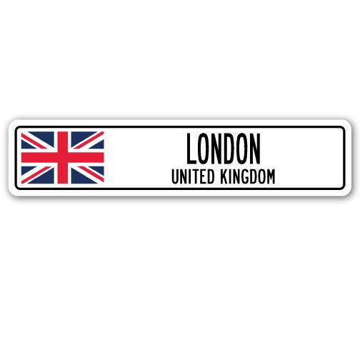 LONDON, UNITED KINGDOM Street Sign British Britons Brits flag city country gift