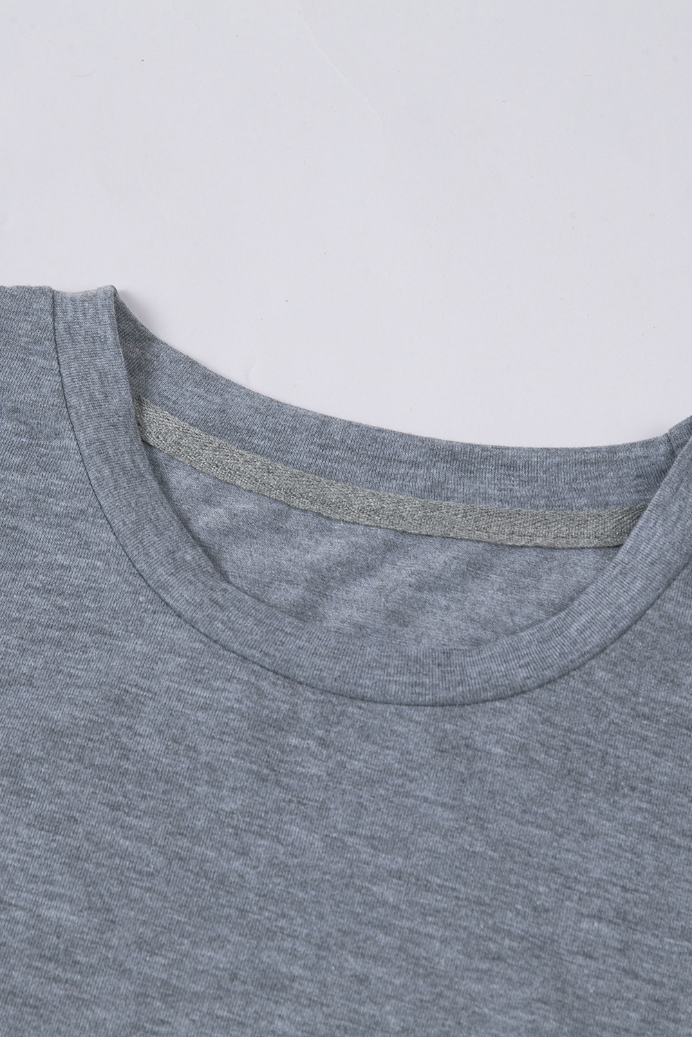 Blank T Shirt - Grey Solid Basic Raglan Sleeve Crew Neck T-Shirt Customized