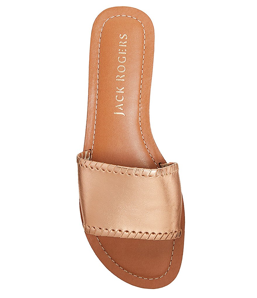 Jack Rogers Sofia Leather Whipstitch Detail Slides
