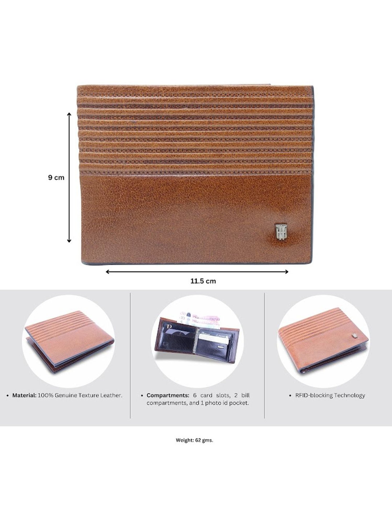 THE HOLISTIK Marvellous Tan Casual Leather Bi-Fold Wallet for Men