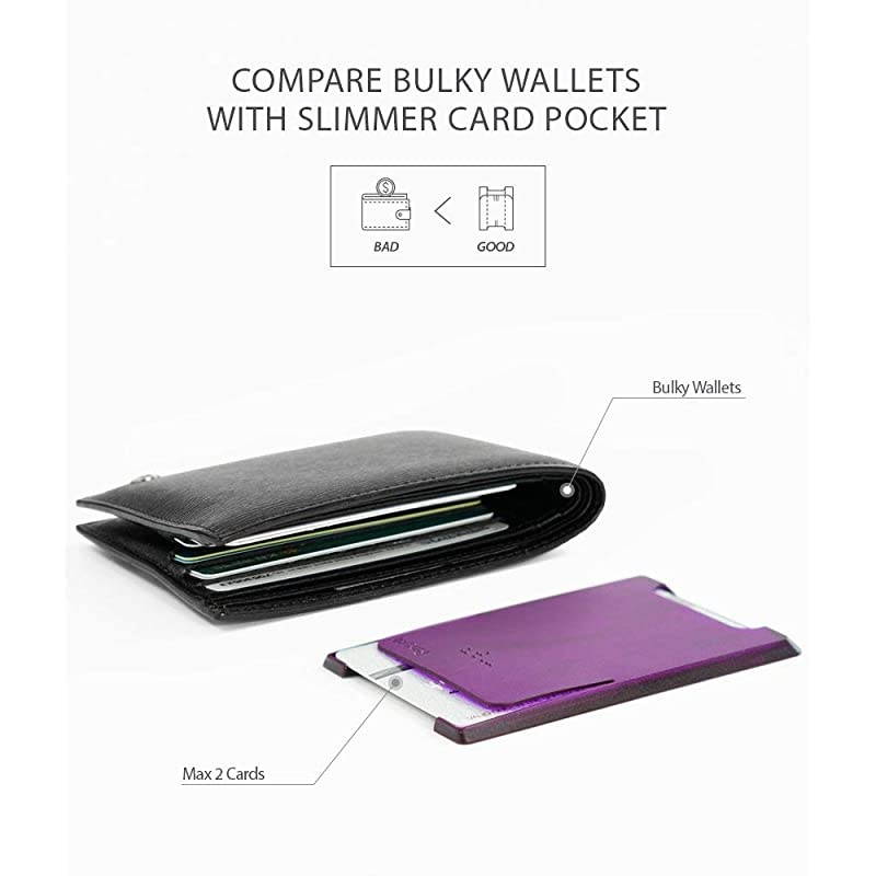 Slot Card Holder Designed for Smartphones, Adhesive Stick On Wallet Case Minimalist Slim Hard Premium Credit Card Cash Sleeve - Black
