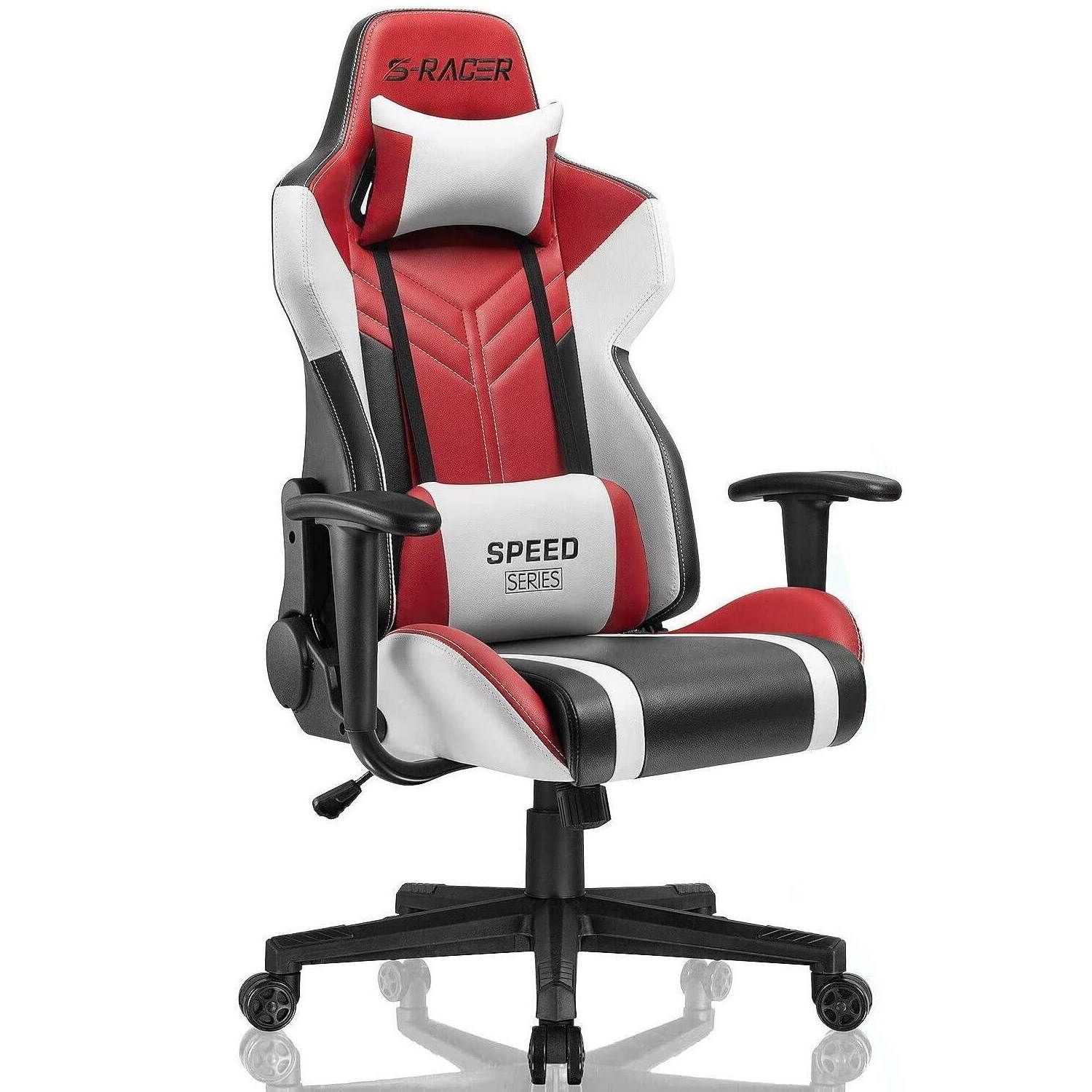 Homall Gaming Chair Racing Style High-Back PU Leather Office Chair Computer Desk Chair Executive and Ergonomic Swivel Chair with Headrest and Lumbar Support (Blue)