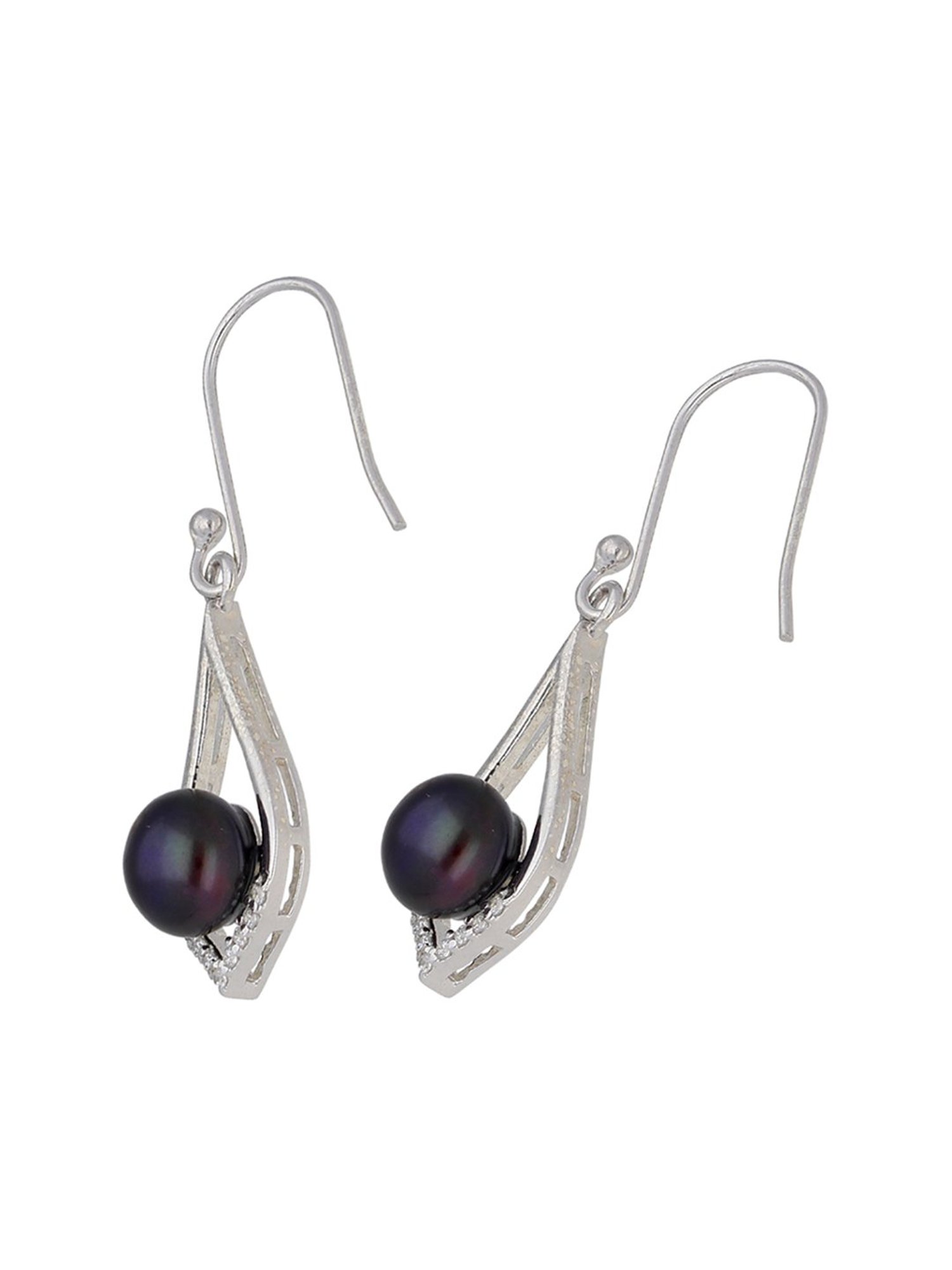 Sri Jagdamba Pearls Retro 92.5 Sterling Silver Earrings