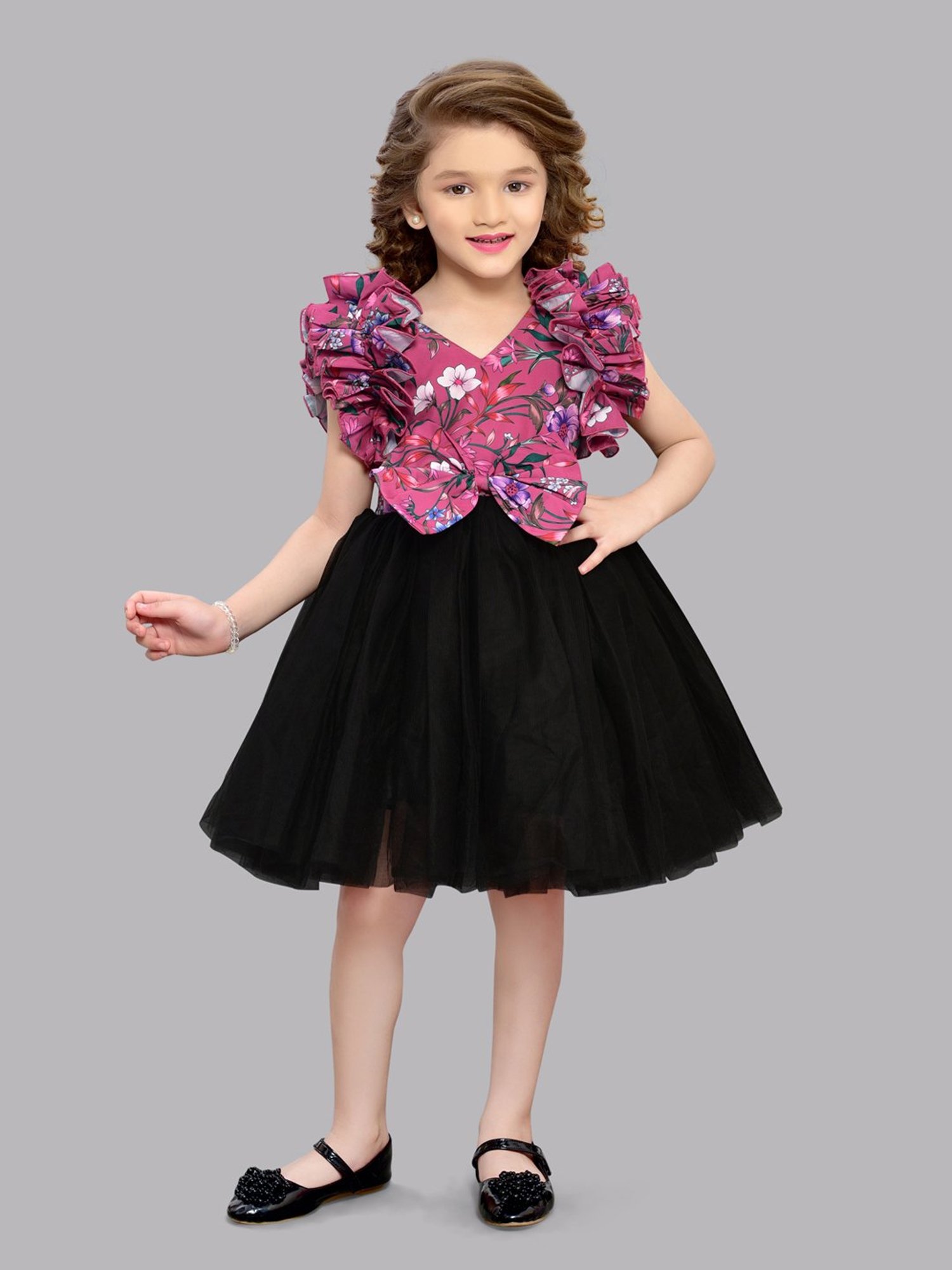 Pink Chick Kids Pink Floral Print Dress