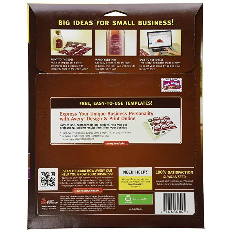 Arched Labels for Laser Printers Only Water Resistant 3 x 225 90 Labels 22809
