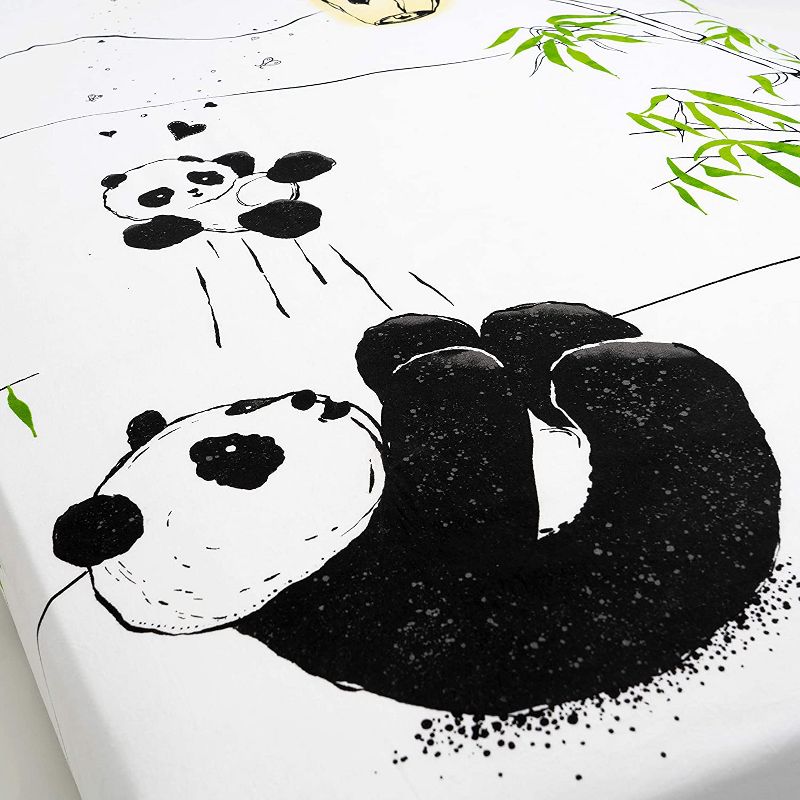 JumpOff Jo Fitted Crib Sheet - Cotton Crib Sheet for Standard Sized Crib Mattresses - Hypoallergenic and Breathable - 28 x 52 Inches - Playful Pandas
