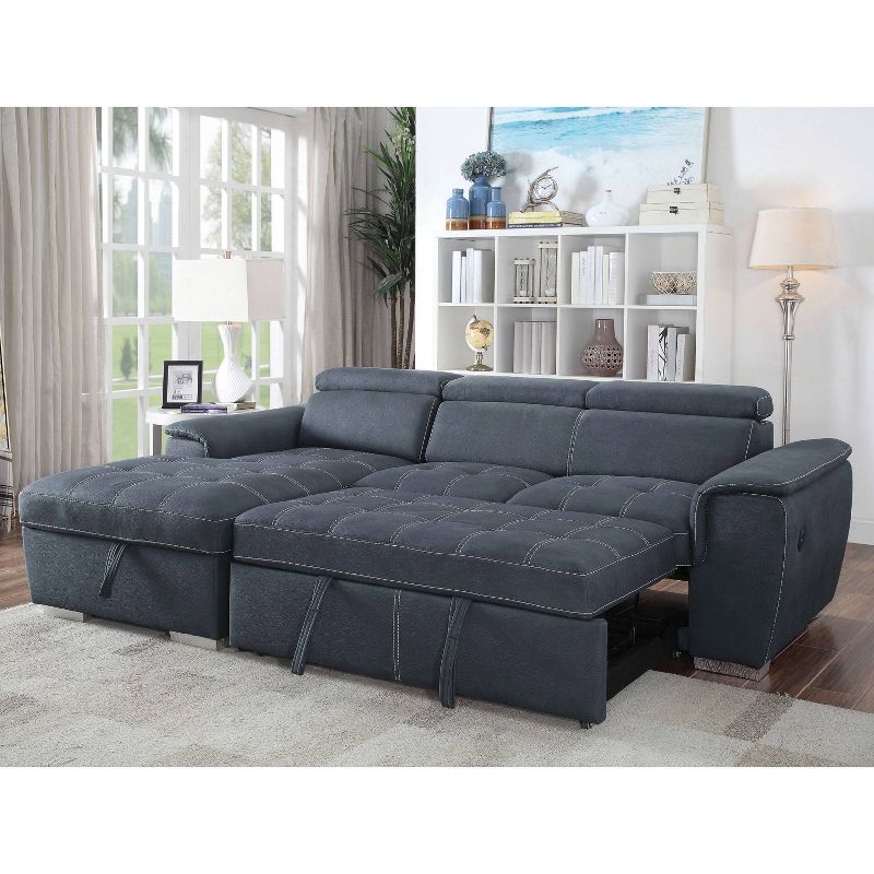 Mendecino L Shaped Sectional Bluish Gray - miBasics