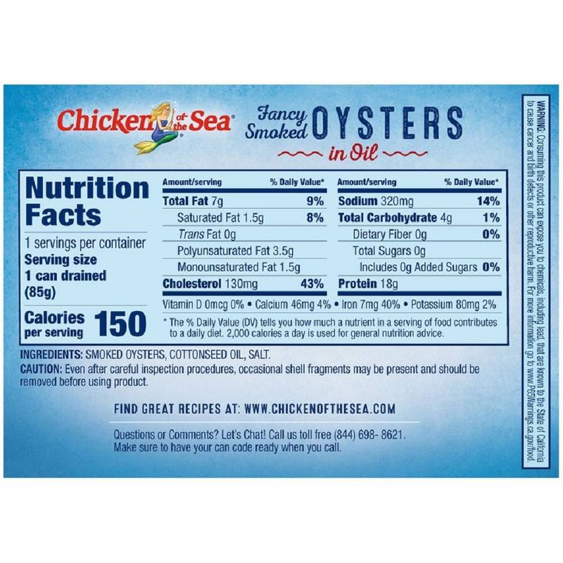 Chicken of the Sea Fancy Smoked Oysters - 3.75oz