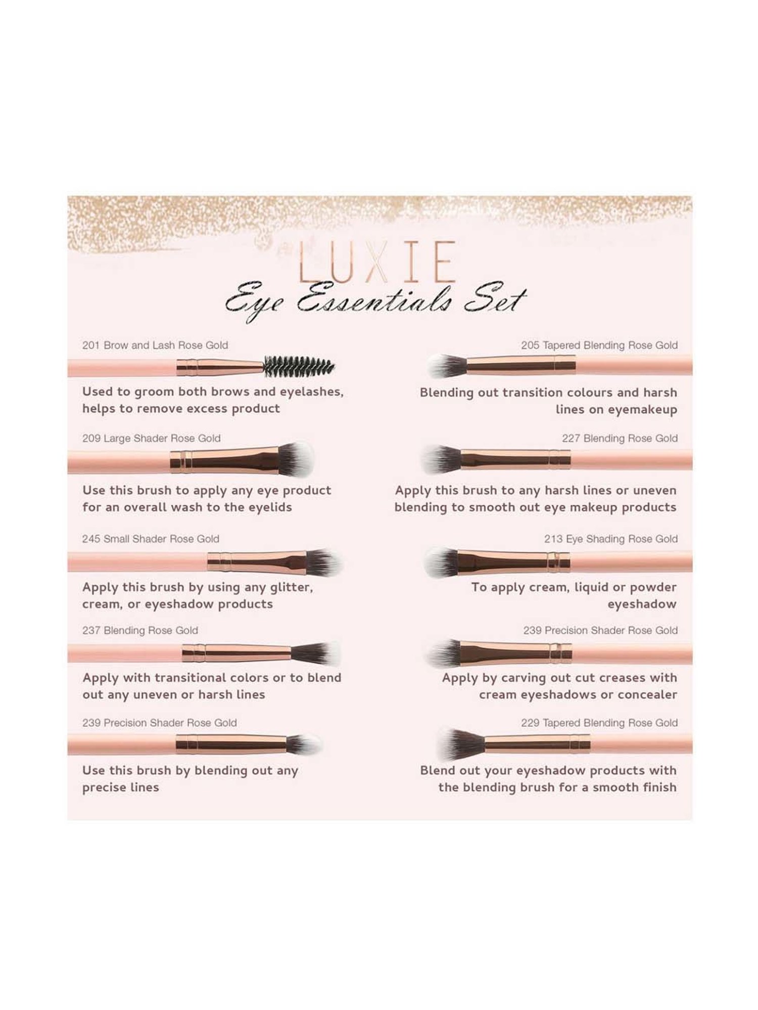 Luxie Rose Gold 205 Tapered Blending Brush