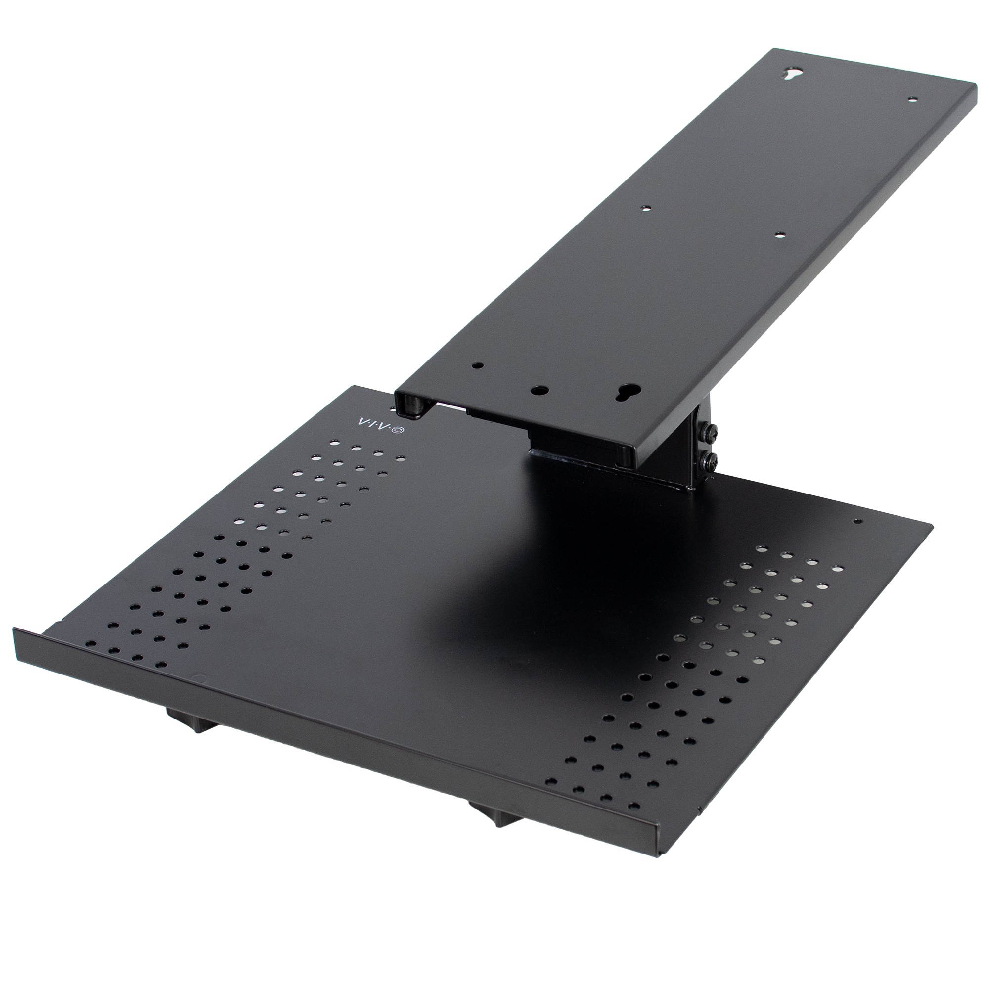 VIVO Black Sliding Tray Track Adjustable Platform Mounted Under Desk | Laptop Notebook Holder (DESK-AC02A)