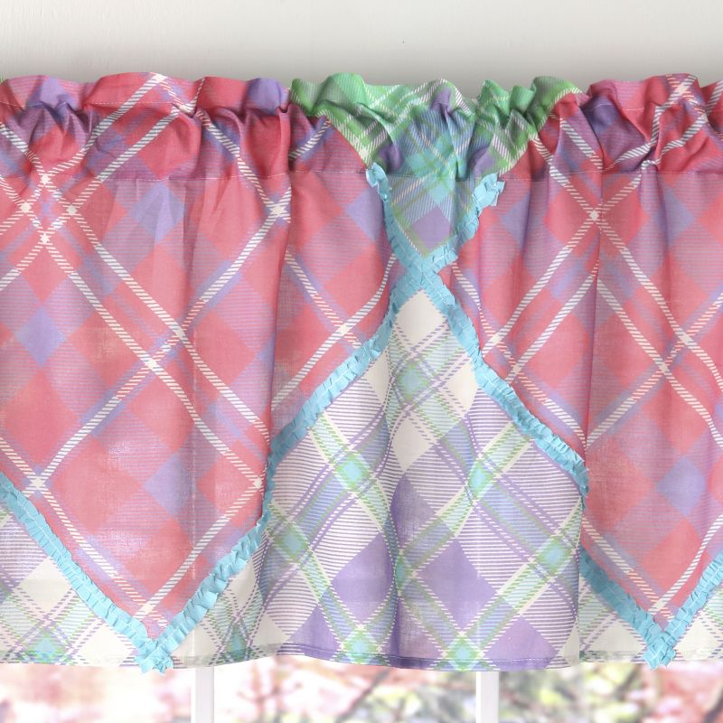 Lakeside Bright Ragged Patchwork Look Window Valance - Farmhouse Window Accent