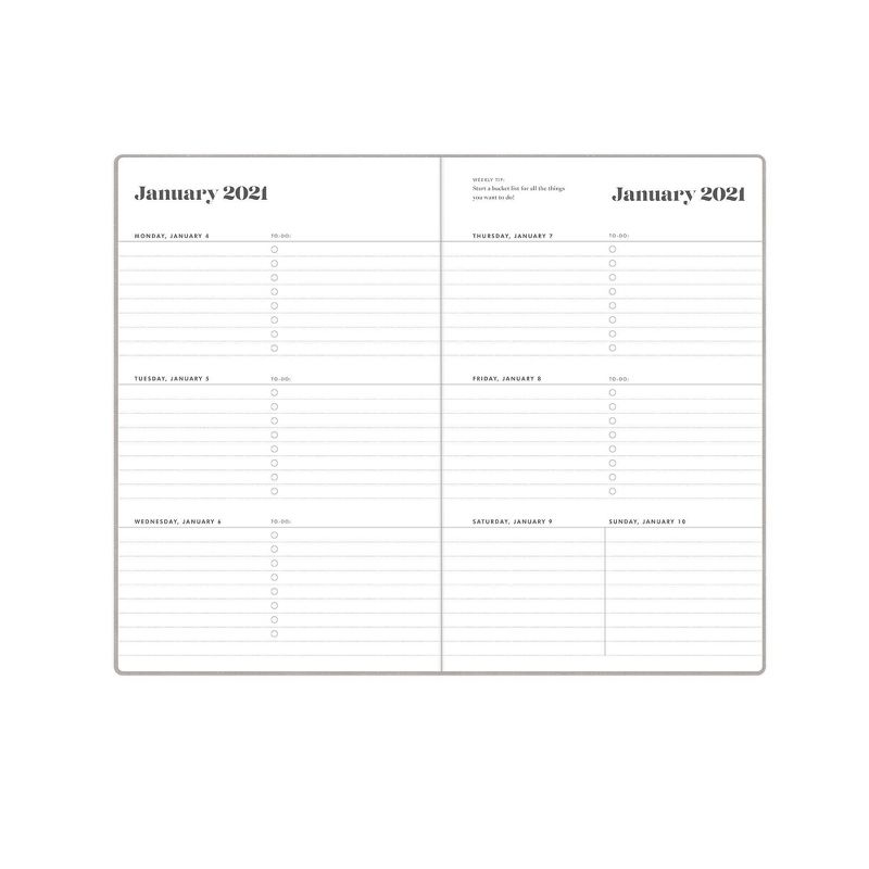 2021 The Everygirl Planner 5" x 8" Faux Leather Weekly/Monthly Bookbound Mist - Blue Sky